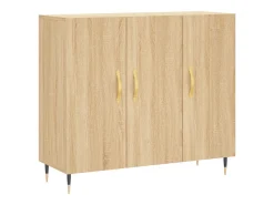 Aparador de roble Sonoma 90x34x80 cm madera de ingeniería