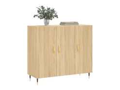 Aparador de roble Sonoma 90x34x80 cm madera de ingeniería