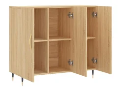 Aparador de roble Sonoma 90x34x80 cm madera de ingeniería