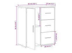 Aparador de roble Sonoma 60x31x70 cm madera de ingeniería