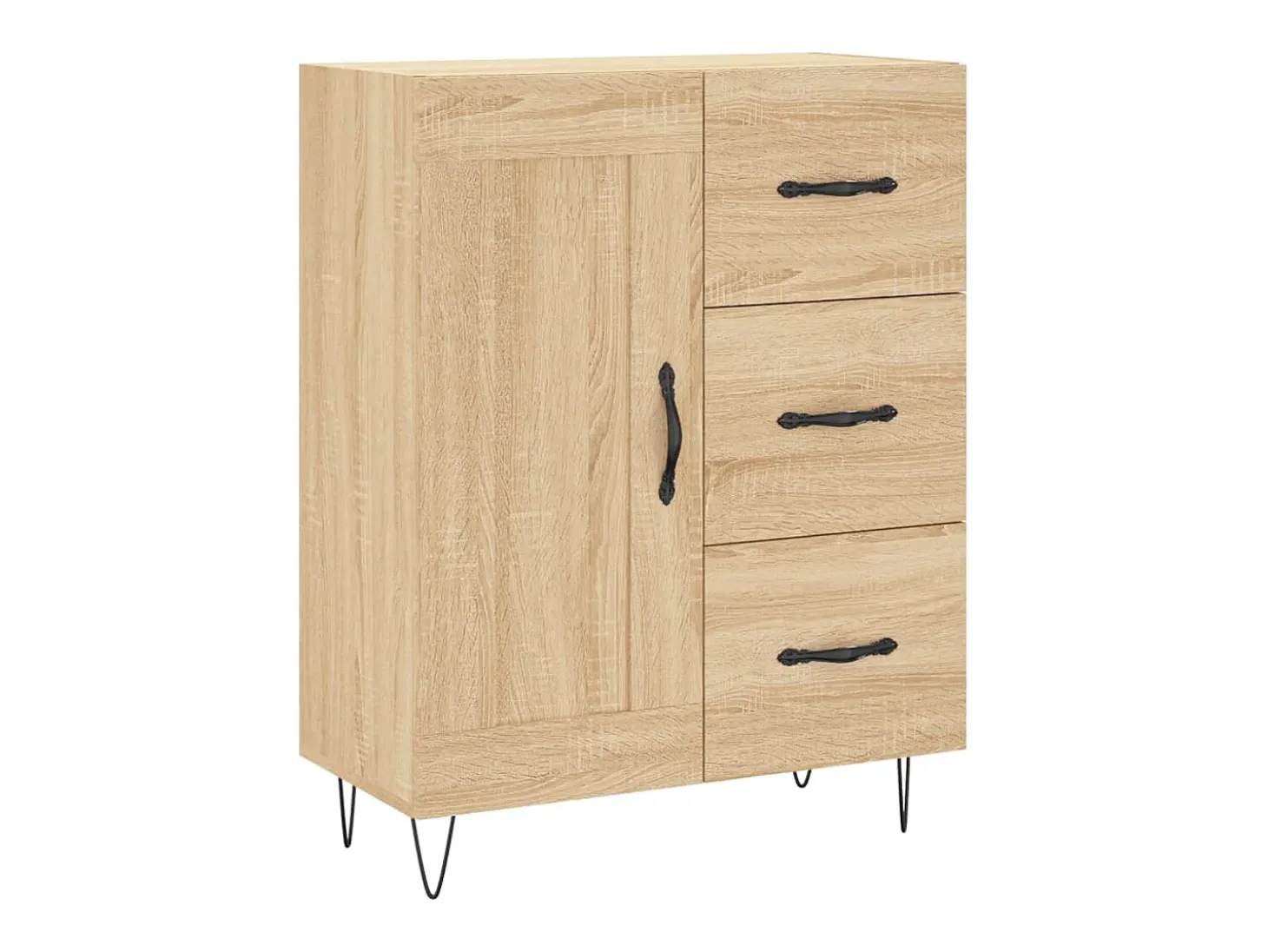 Aparador de roble Sonoma 69,5x34x90 cm madera de ingeniería