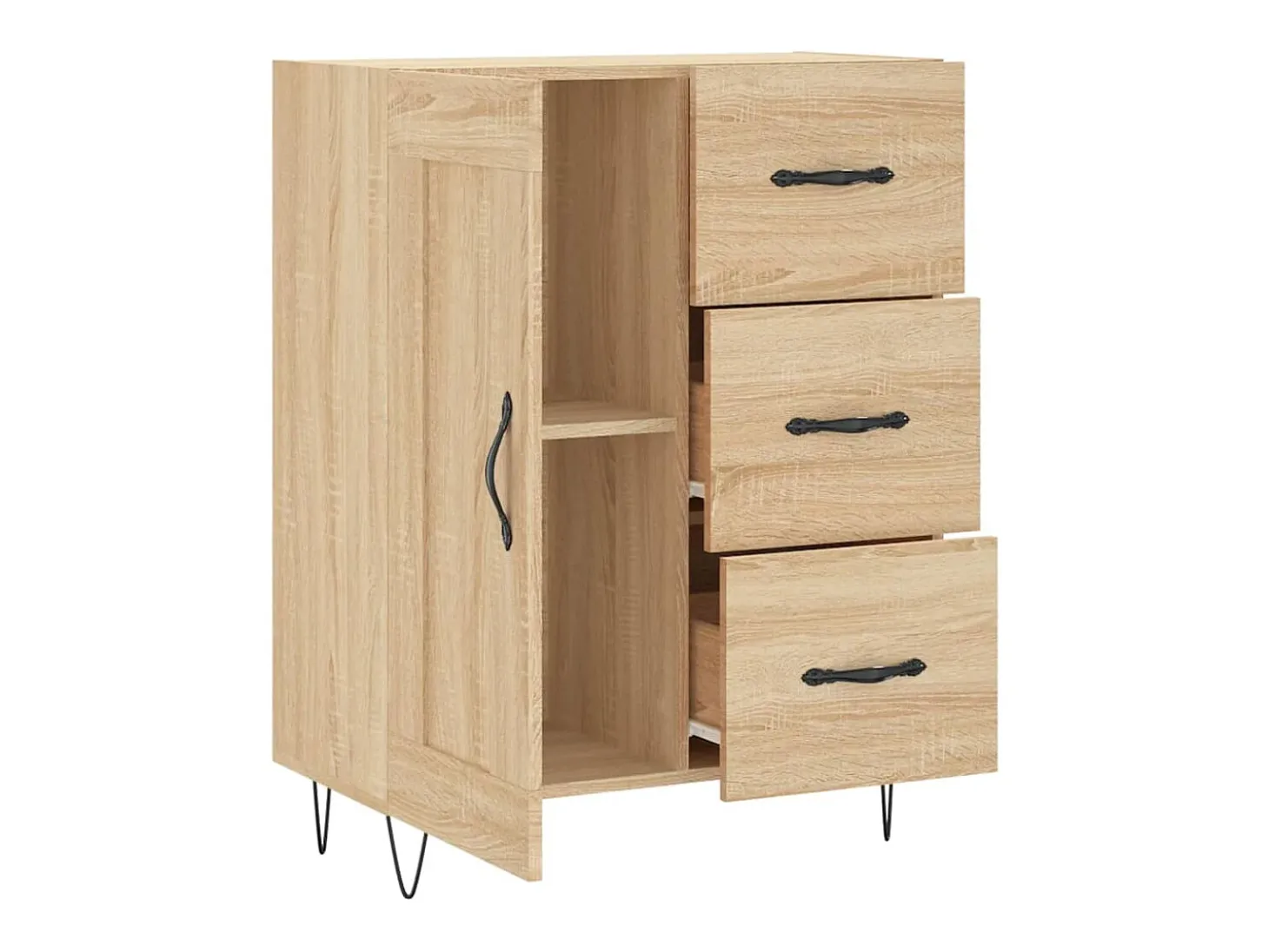 Aparador de roble Sonoma 69,5x34x90 cm madera de ingeniería