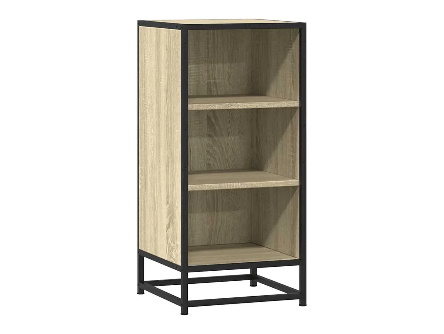 Aparador de roble Sonoma 35,5x35x76 cm madera contrachapada y metal