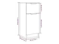 Aparador de roble Sonoma 30x30x70 cm Madera de ingeniería