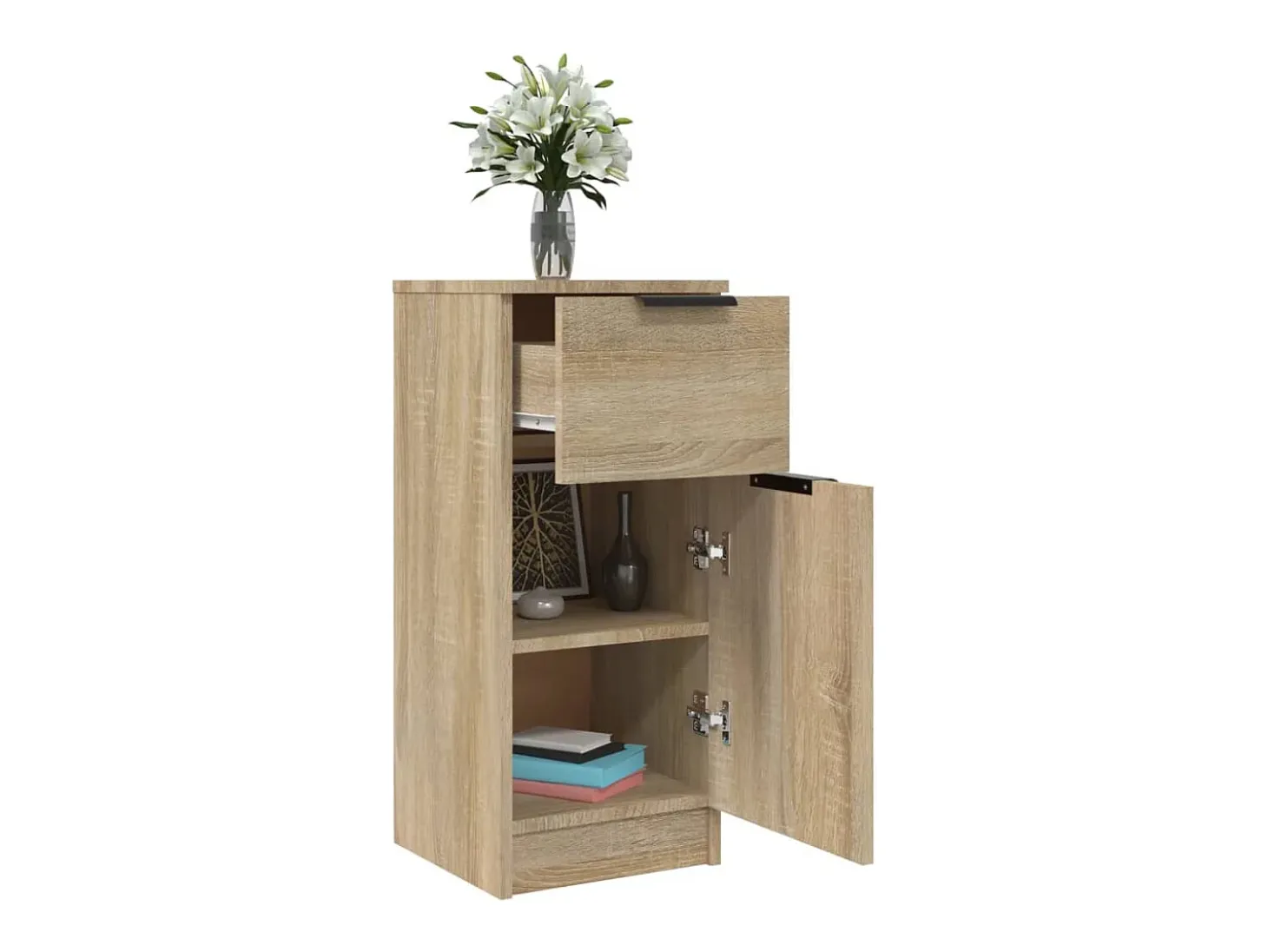 Aparador de roble Sonoma 30x30x70 cm Madera de ingeniería