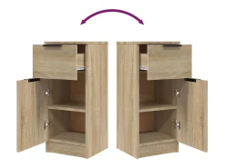 Aparador de roble Sonoma 30x30x70 cm Madera de ingeniería