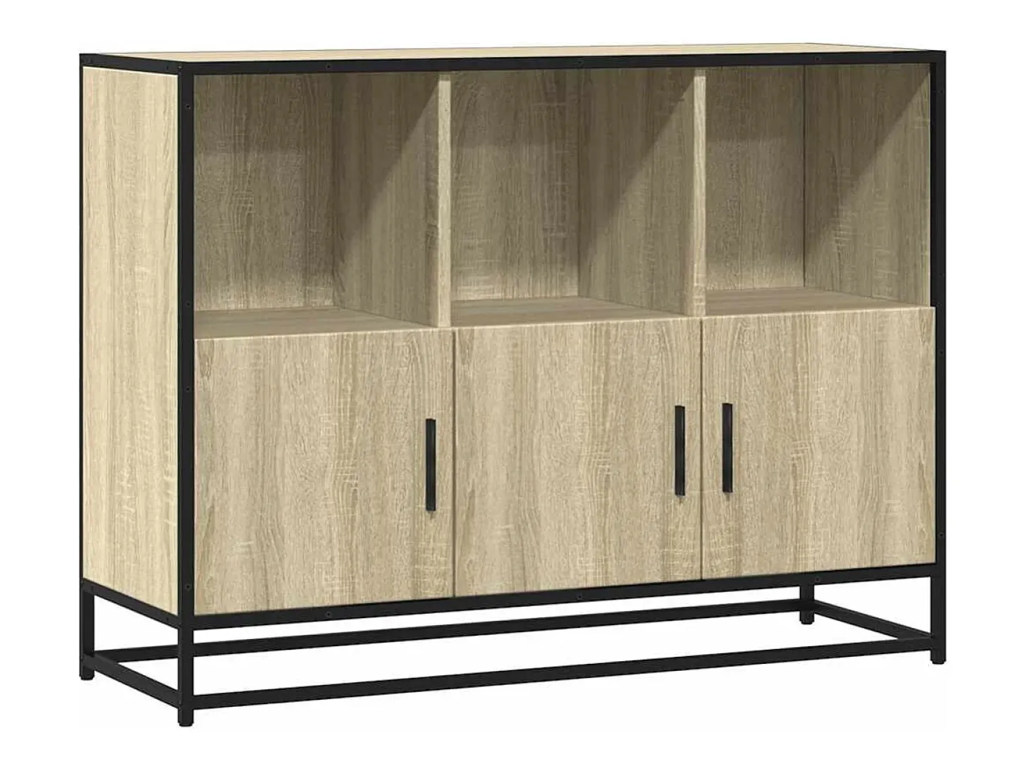 Aparador de roble Sonoma 100x35x76 cm madera de ingeniería