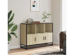 Aparador de roble Sonoma 100x35x76 cm madera de ingeniería