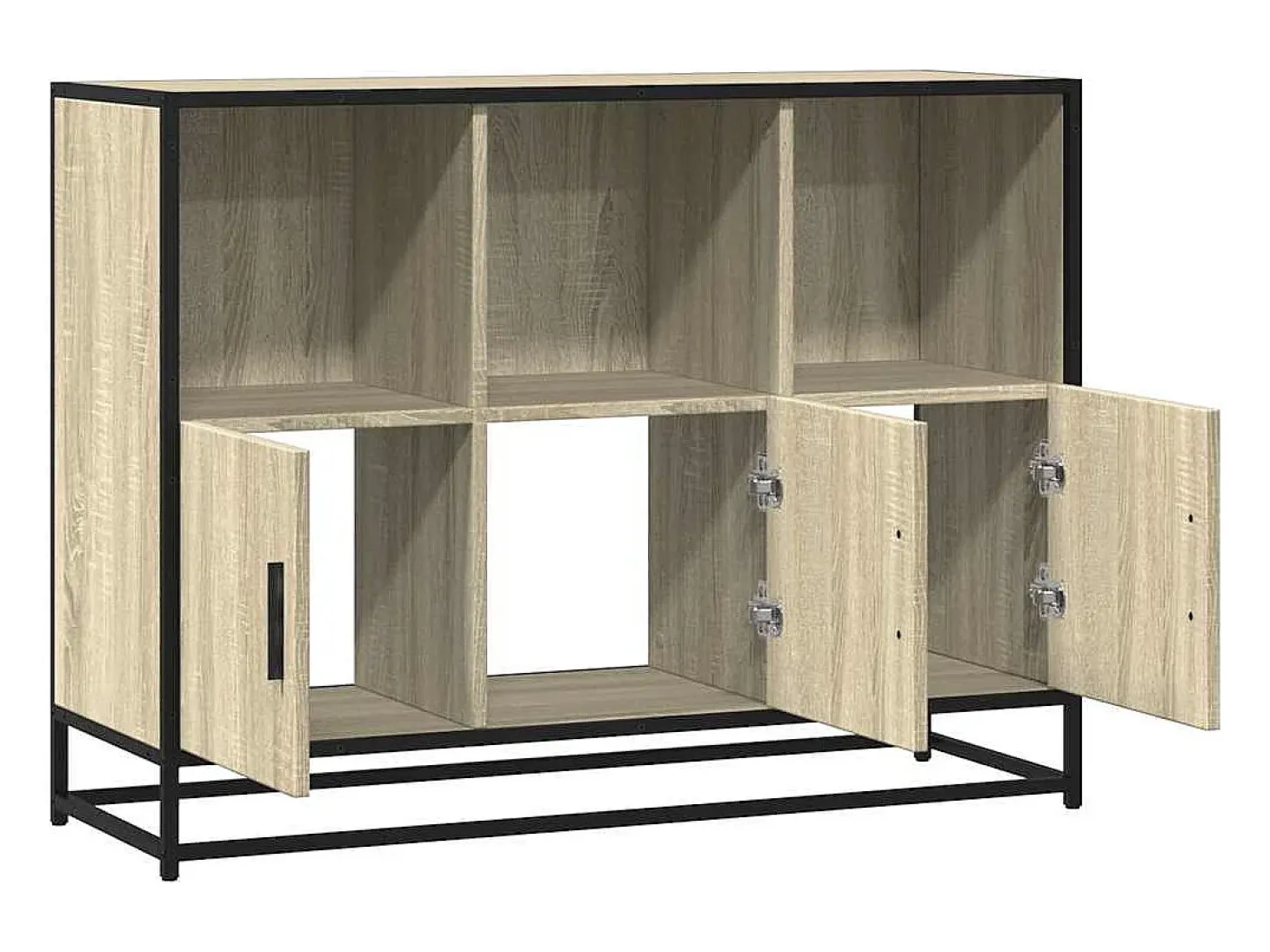 Aparador de roble Sonoma 100x35x76 cm madera de ingeniería