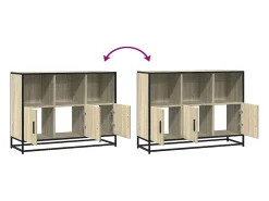 Aparador de roble Sonoma 100x35x76 cm madera de ingeniería
