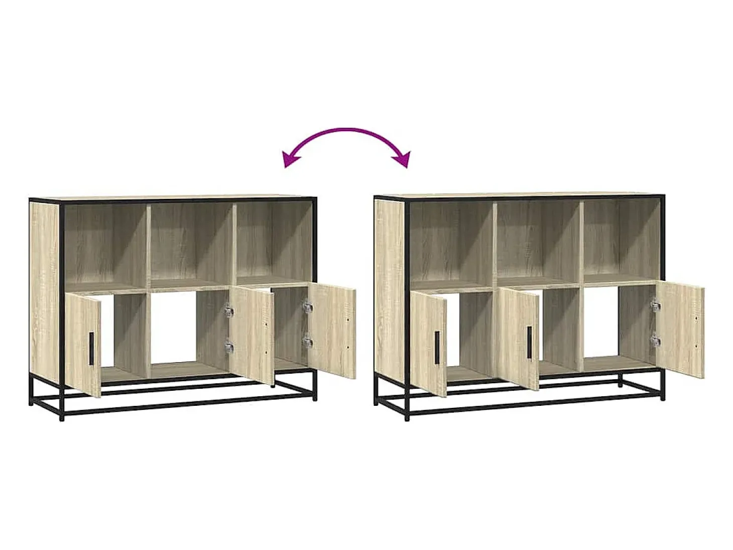 Aparador de roble Sonoma 100x35x76 cm madera de ingeniería