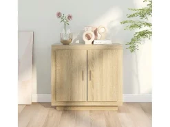 Aparador de roble Sonoma 80x40x75 cm Madera de ingeniería