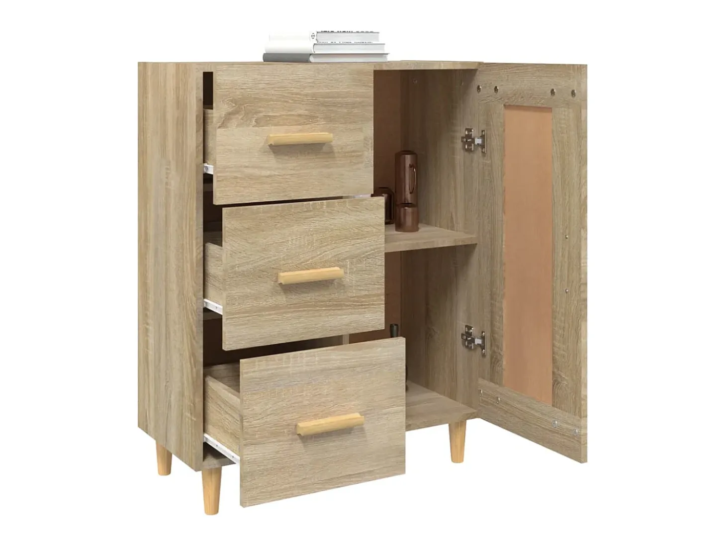 Aparador de roble Sonoma 69,5 x 34 x 90 cm Madera de ingeniería