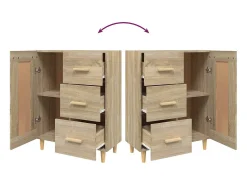 Aparador de roble Sonoma 69,5 x 34 x 90 cm Madera de ingeniería