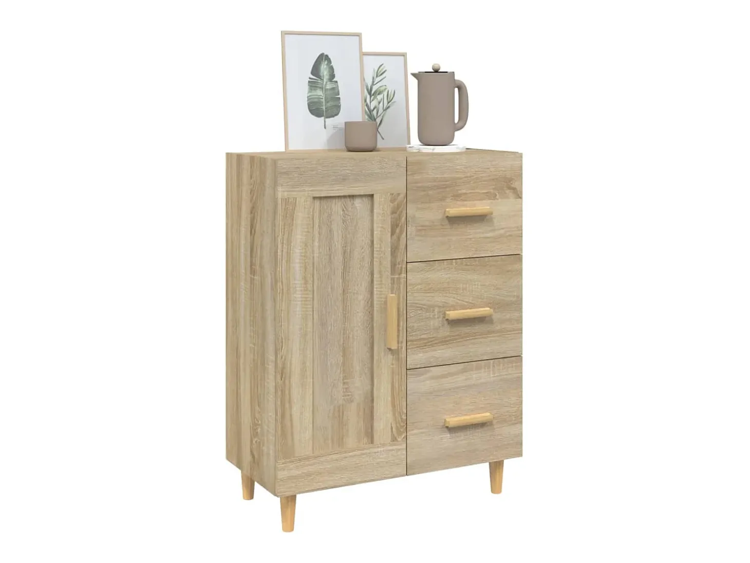 Aparador de roble Sonoma 69,5 x 34 x 90 cm Madera de ingeniería