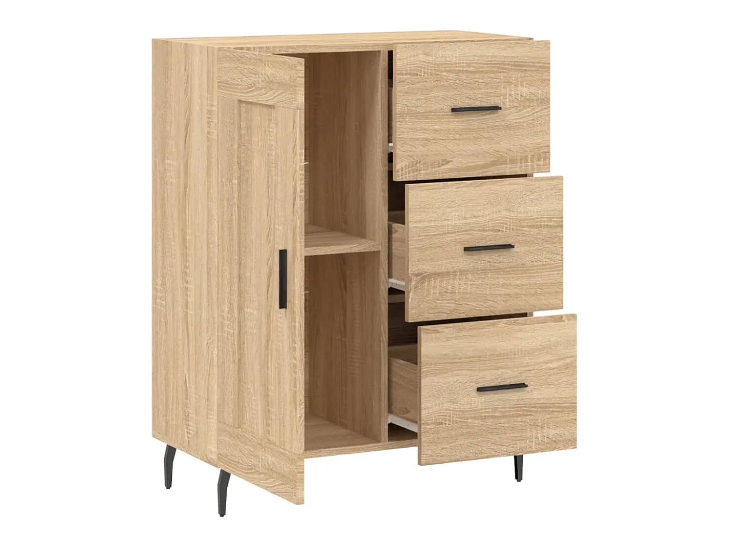Aparador de roble Sonoma 69,5x34x90 cm madera de ingeniería