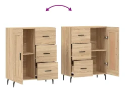 Aparador de roble Sonoma 69,5x34x90 cm madera de ingeniería
