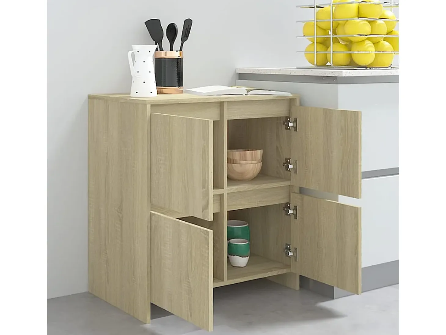 Aparador de roble Sonoma 70x41x75 cm Madera de ingeniería