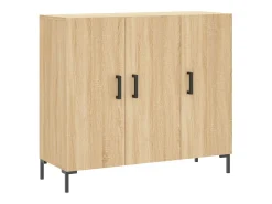 Aparador de roble Sonoma 90x34x80 cm madera de ingeniería