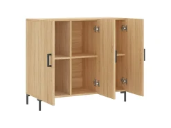 Aparador de roble Sonoma 90x34x80 cm madera de ingeniería