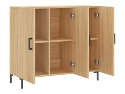 Aparador de roble Sonoma 90x34x80 cm madera de ingeniería