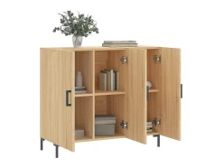 Aparador de roble Sonoma 90x34x80 cm madera de ingeniería