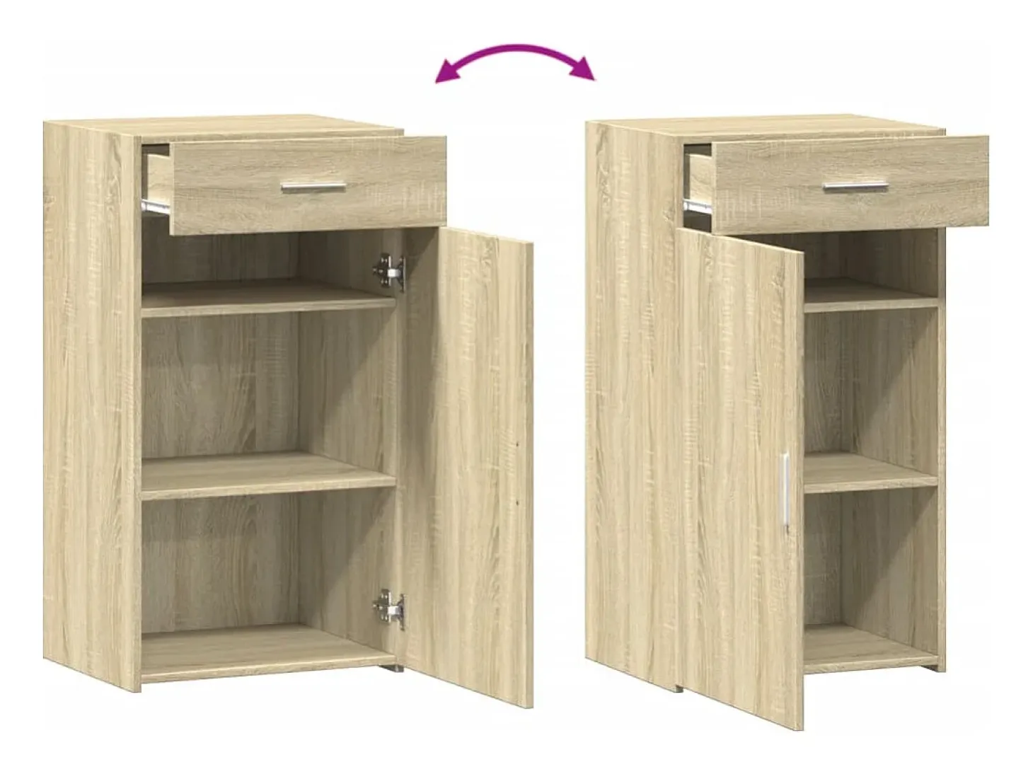 Aparador de roble Sonoma 50x42,5x93 cm madera de ingeniería