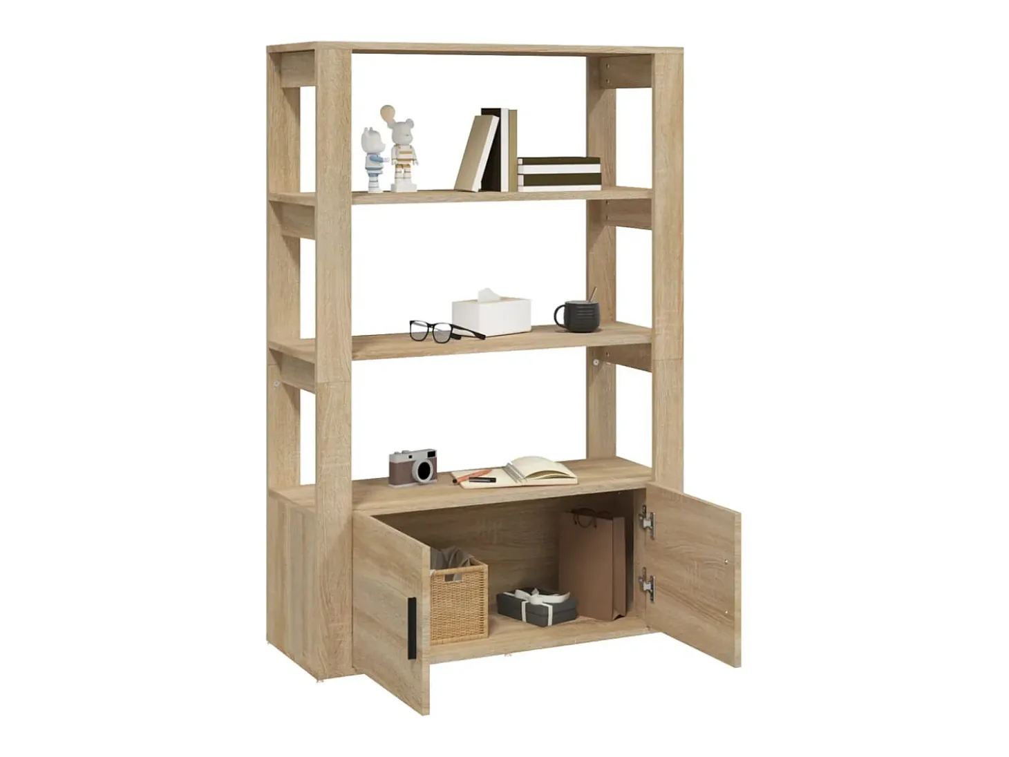 Aparador de roble Sonoma 80x30x119,5 cm Madera de ingeniería