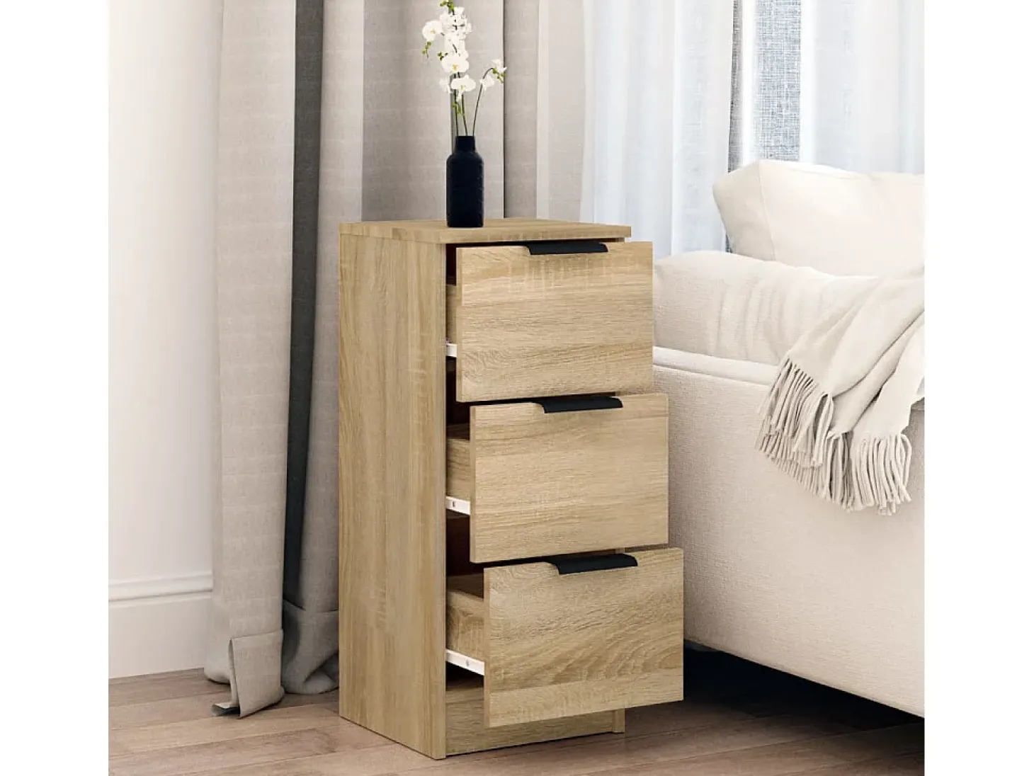 Aparador de roble Sonoma 30x30x70 cm Madera de ingeniería