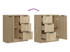 Aparador de roble Sonoma 60x30x70 cm Madera de ingeniería