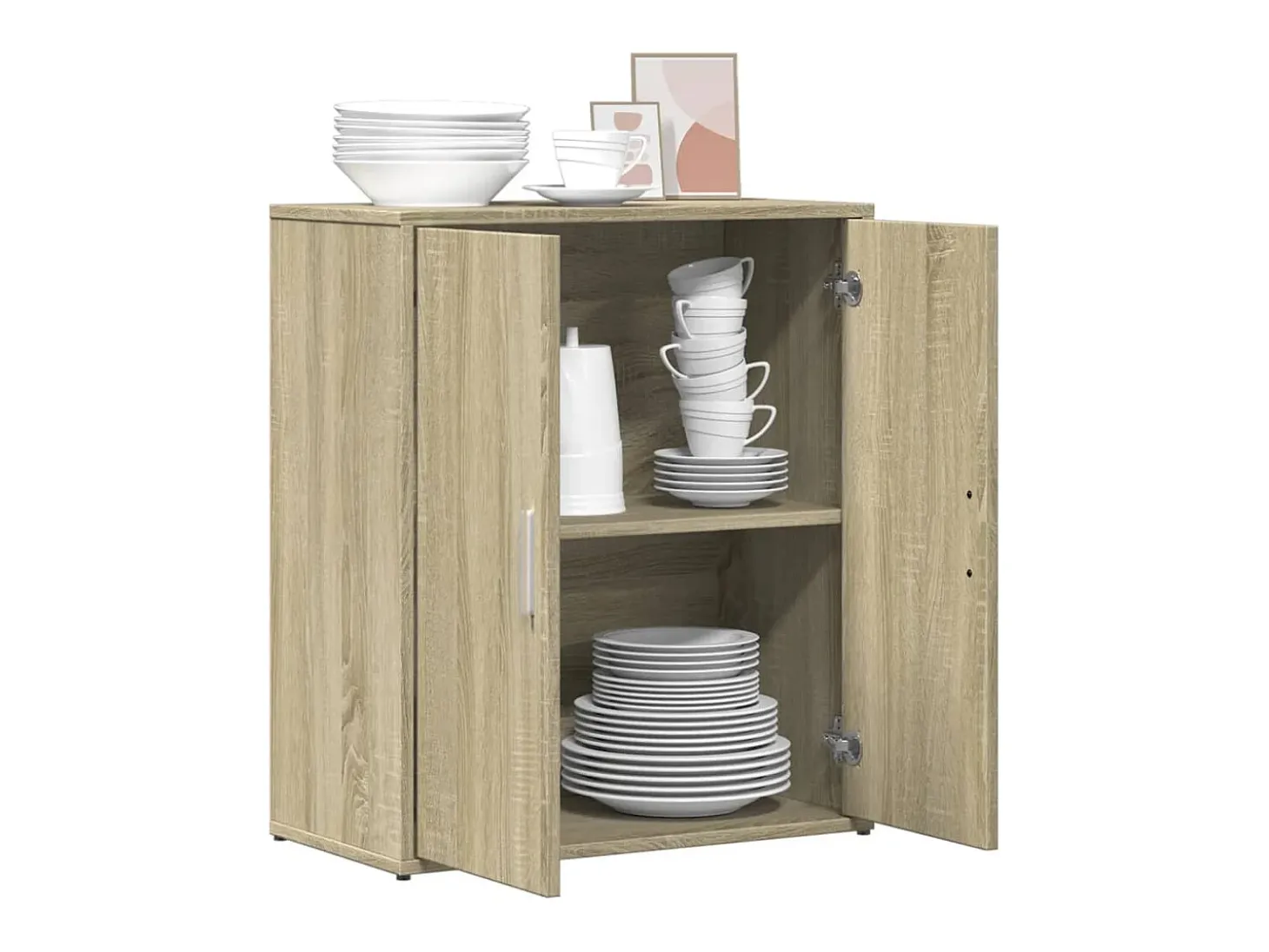 Aparador de roble Sonoma 60x31x70 cm madera de ingeniería