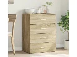 Aparador de roble Sonoma 60x39x80 cm madera de ingeniería