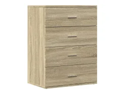 Aparador de roble Sonoma 60x39x80 cm madera de ingeniería