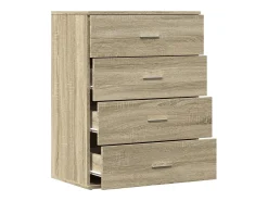 Aparador de roble Sonoma 60x39x80 cm madera de ingeniería