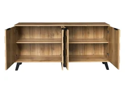 Aparador de salón con 4 puertas, Mueble de salón con patas de PVC