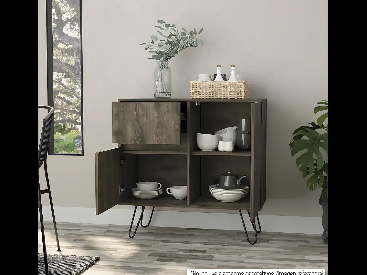 Aparador de salón Z80 Andora, con gabinete 80CM A X 80CM An X 35CM P Bellota