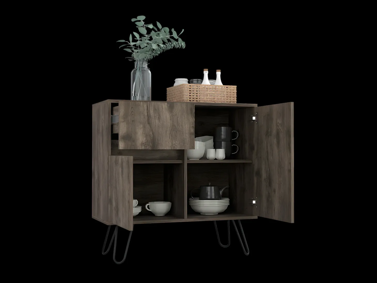 Aparador de salón Z80 Andora, con gabinete 80CM A X 80CM An X 35CM P Bellota