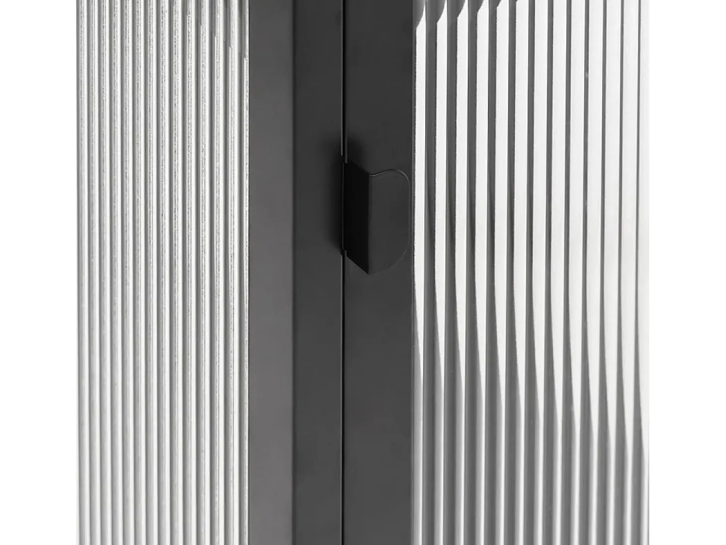 Aparador de vidrio y acero negro 105x35x70 cm