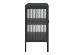 Aparador de vidrio y acero negro 105x35x70 cm