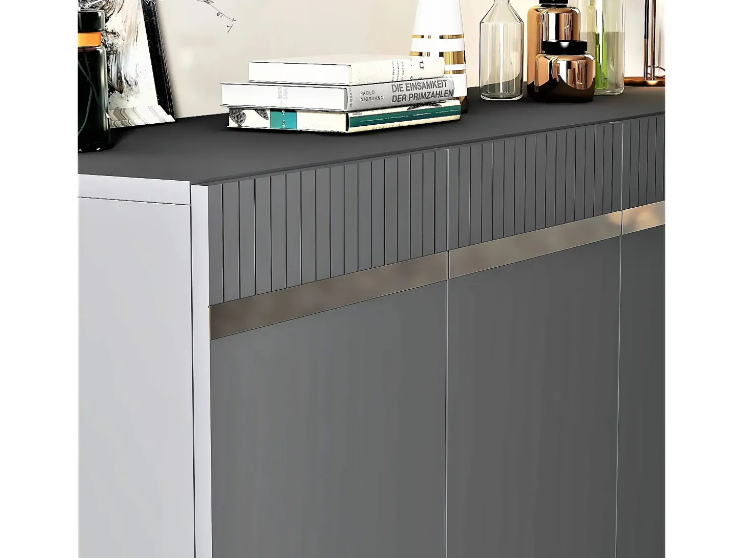 Aparador Defne Antracita Plata 150x40x80 cm