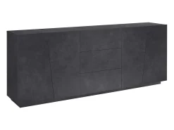 Aparador diseño pizarra mueble salón 220 cm 2 compartimentos 3 cajones Vega Side