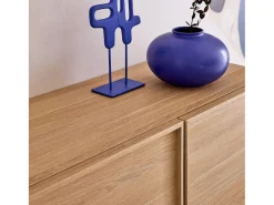 Aparador efecto madera 3 puertas, 160cm natural