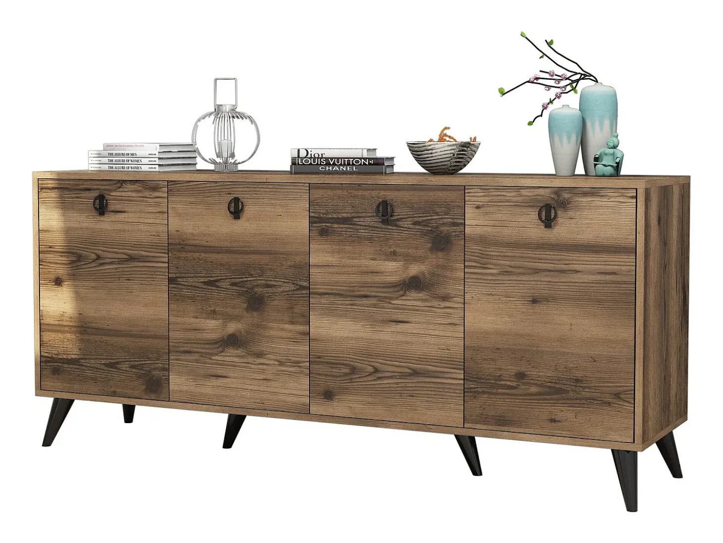 Aparador Elite 1616 color nogal 180x45x80 cm