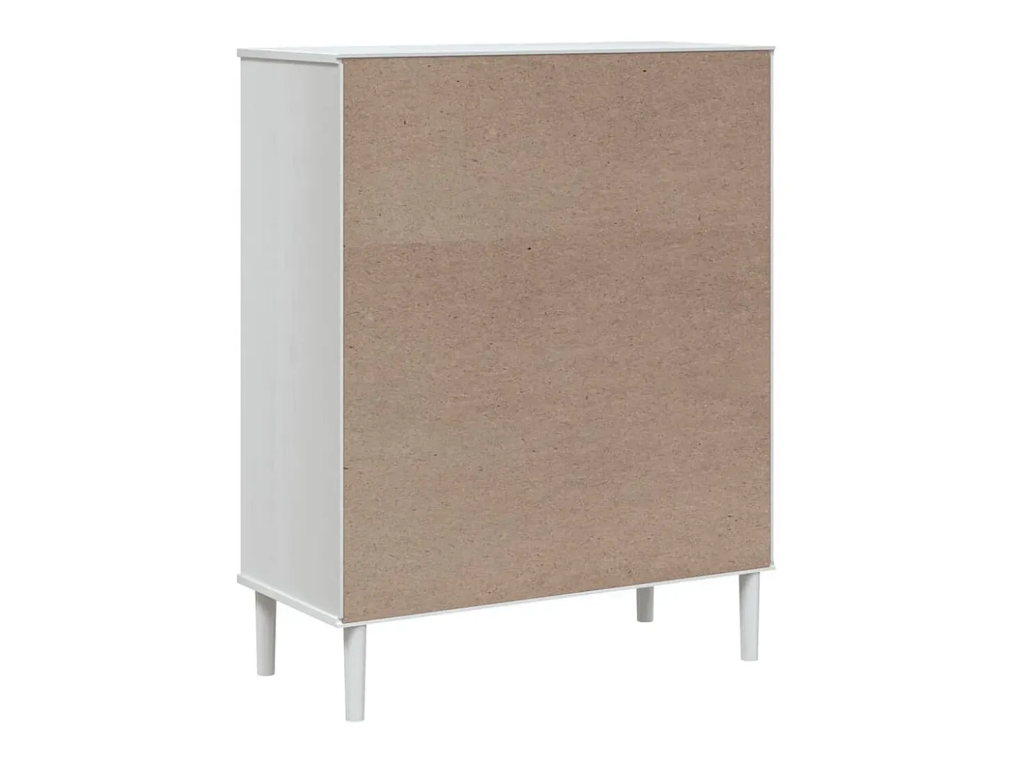 Aparador en imitación ratán blanco 90x40x112cm madera maciza de pino