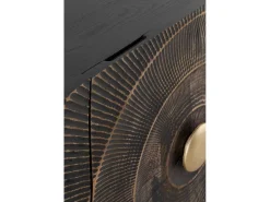 Aparador en madera de mango y tablero de fibra de densidad media negro