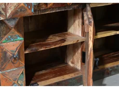 Aparador en madera reciclada multicolor