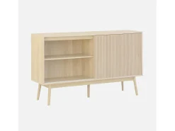 Aparador escandinavo efecto madera con 2 puertas, 150cm natural