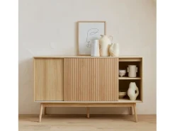 Aparador escandinavo efecto madera con 2 puertas, 150cm natural