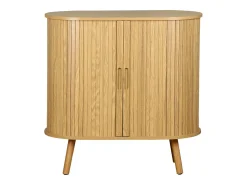 Aparador escandinavocon efecto madera ranurada, 80cm natural