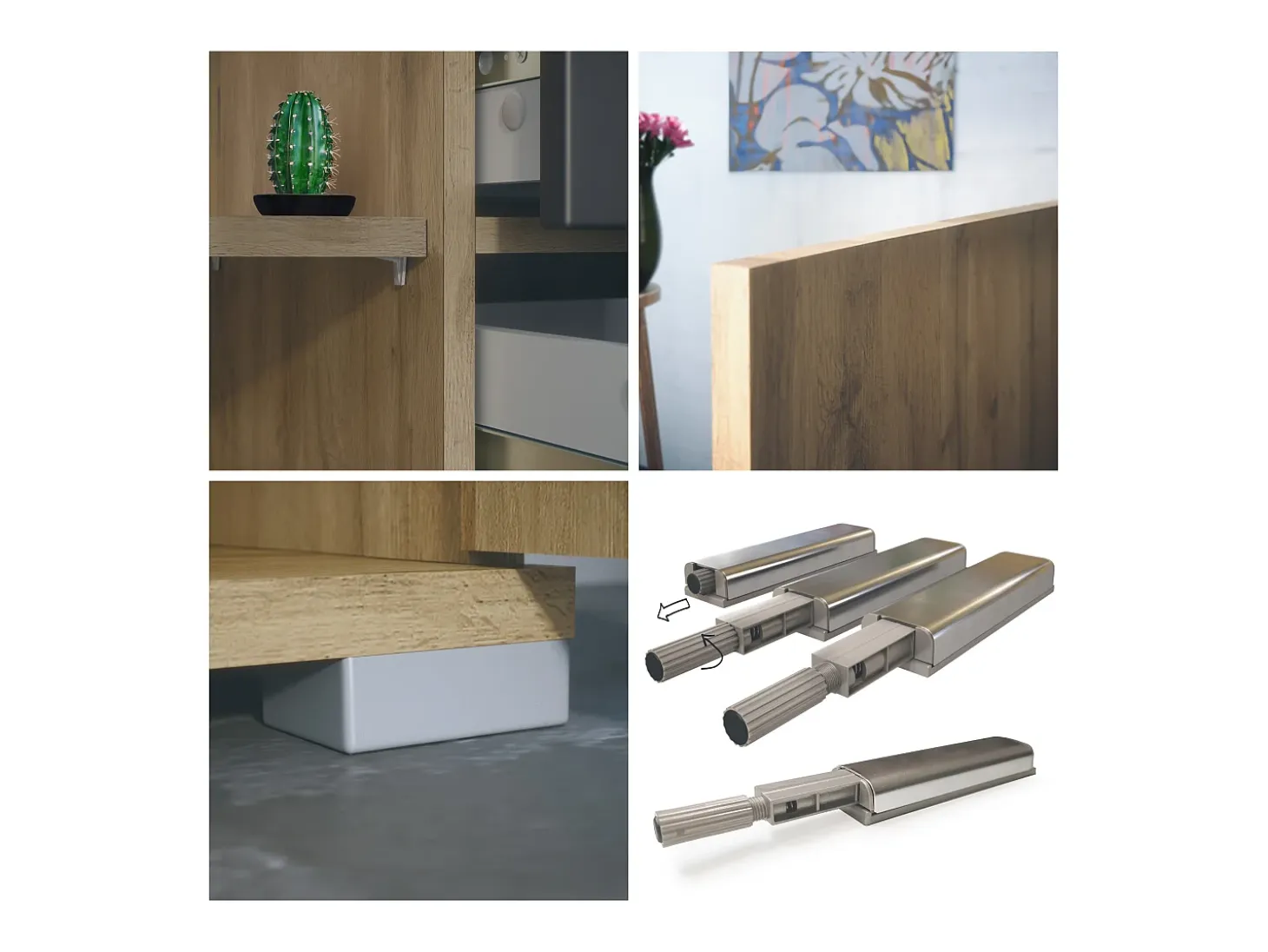 Aparador Faro V2 – Mueble con 2 Puertas y 4 Cajones, Armario con Tira de Luz LED, Roble Evoke / antracita mate (166,5 x 75,5 x 35)